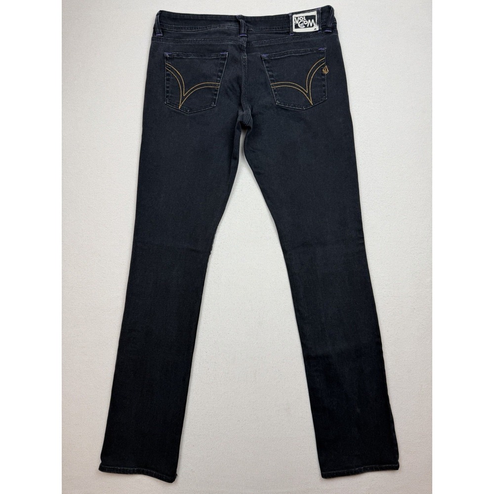 Volcom Stone Jeans Slim Straight Junior Women‎ Low Rise Size 11 Black Skater
